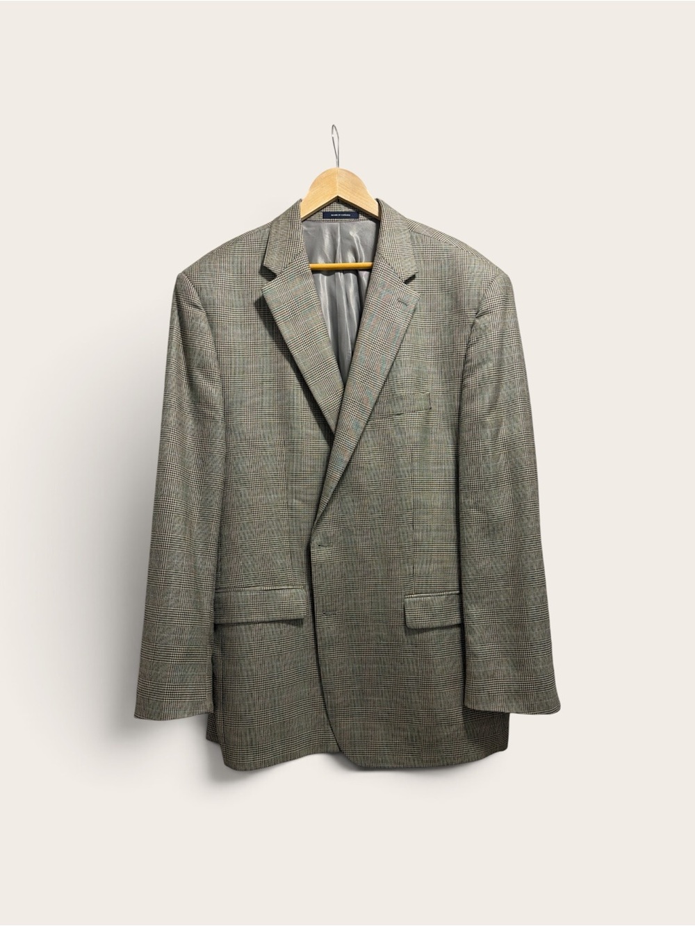 Vintage 90s Ralph Lauren Silk Wool Plaid Blazer 50L